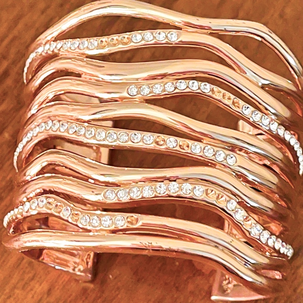 Vintage 7”- 8 " Rose Gold Plated Cuff